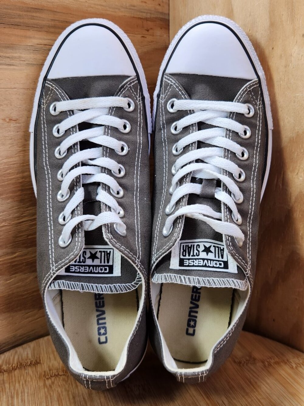 Converse Chuck Taylor All Star OX Womens Gray Low Top Sneakers Size 11 - Picture 6 of 9